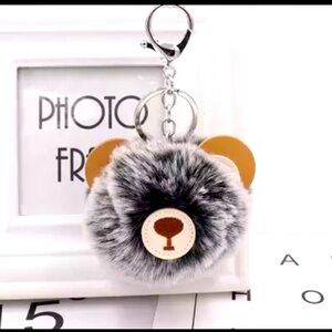 2/12 Fun fur keychain BEAR nwot